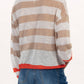 Colorblock Striped Round Neck Drop Shoulder Sweater