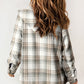 Plaid Pattern Sherpa Lined Hooded Shacket