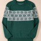 Christmas Snowflake Pattern Drop Shoulder Plus Size Sweater
