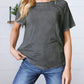 Exposed Seam Crewneck Raglan Sleeve T-Shirt