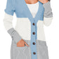 Front Pocket and Buttons Closure Cardigan