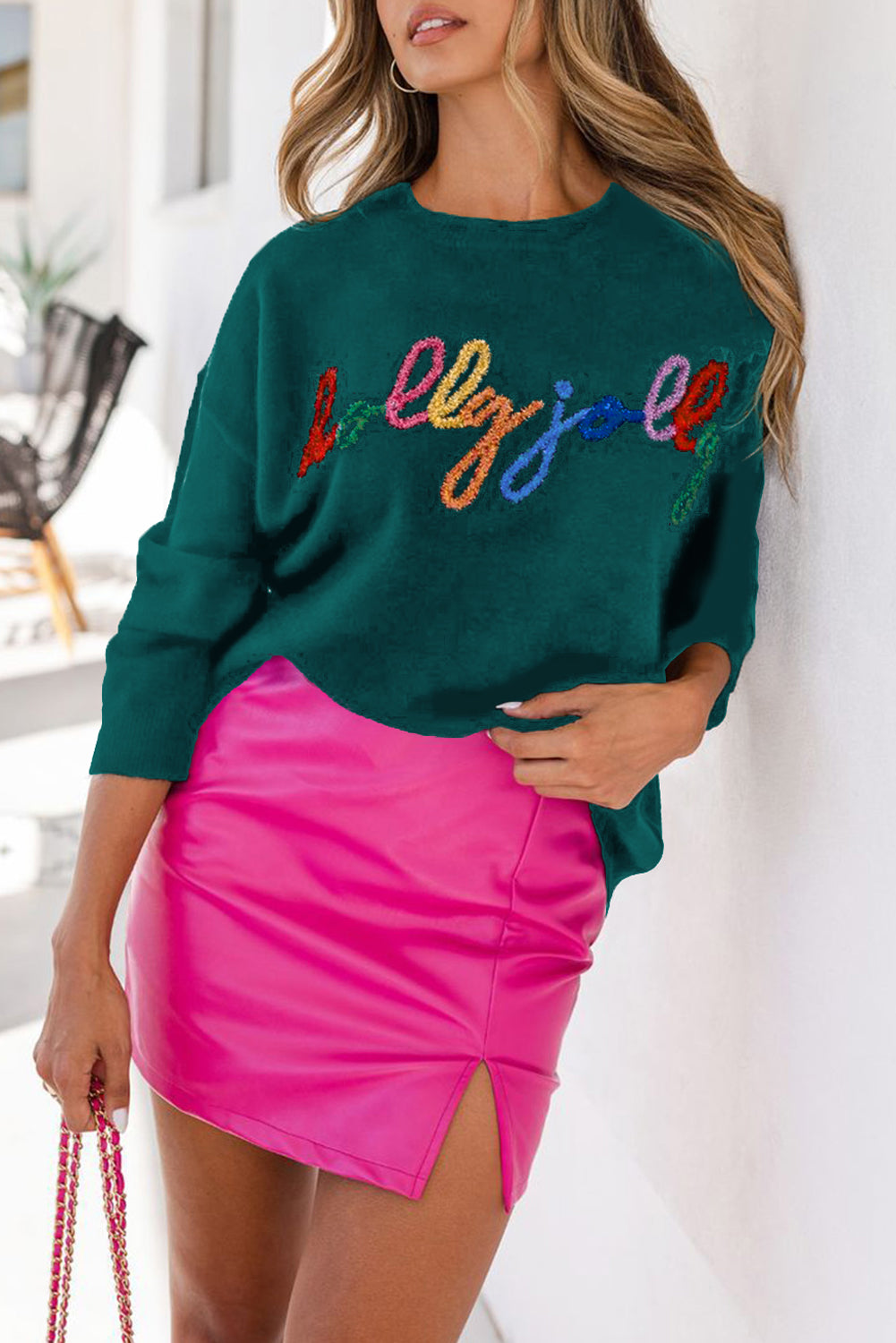 Holly Jolly Round Neck Casual Sweater