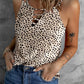 Leopard Print Ladder Keyhole Tank Top