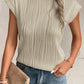 Wavy Texture Cap Sleeve Top