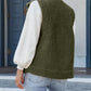 Snap Button Pocketed Sherpa Vest Jacket