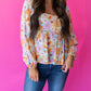 Floral Square Neck Puff Sleeve Babydoll Blouse