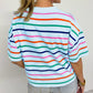 Stripe Dropped Short Sleeve Boxy Fit Knitted Top