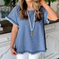 Sky Blue Raw Edge Denim Top