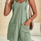 Adjustable Straps Pocketed Textured Romper