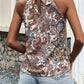 Apricot Paisley Print Back Bow Sleeveless Top