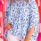 Printed 3/4 Dolman Sleeve Plus Size Blouse