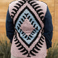 Plus Size Corduroy Jacquard Knit Aztec Back Jacket