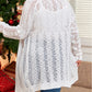 Plus Size Eyelet Knit Open Front Cardigan