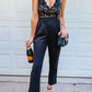 Spaghetti Straps Lace Bodice High Waist Jumpsuit