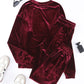 Solid Velvet Two Piece Lounge Set