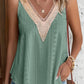 Lace Crochet Splicing V Neck Loose Fit Tank Top