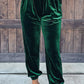 Solid Velvet Jogger Pants