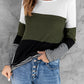 Stylish Colorblock Splicing Stripes Top