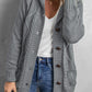 Buttoned Hooded Open Front Knitted Sweater