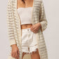 Solid Color Open Knit Duster Cardigan