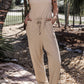 Drawstring Pockets Notched Neck Sleeveless Jogger Jumpsuit