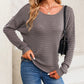 Textured Knit Round Neck Dolman Sleeve Sweater