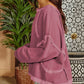 Exposed Seam Drop Shoulder Raw Hem Oversized Sweatshirt