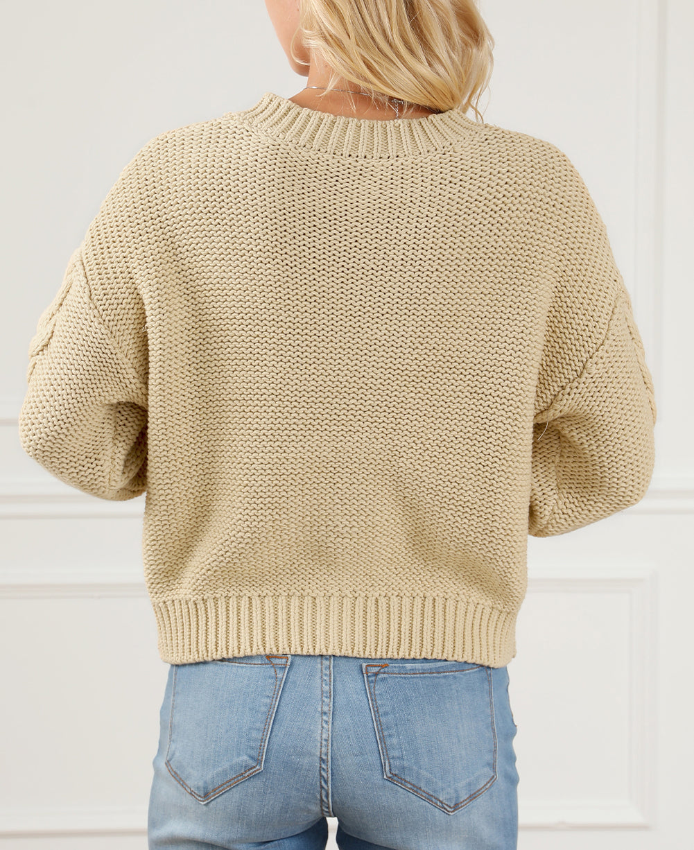 Cable Knit Buttoned Cardigan