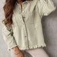 Distressed Fringe Trim Denim Jacket