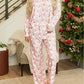 Santa Claus Striped Print Loose Fit Two Piece Lounge Set