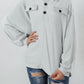 Oversized Flap Pockets Button Collared Sweatshirt