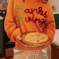 Thanksgiving Tinsel Drop Shoulder Crew Neck Sweater