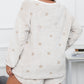 Plus Size Plush Star Pattern Top and Shorts Set