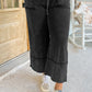 Plus Mineral Wash Exposed Seam Wide Leg Cropped Pants