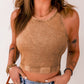 Ribbed Mineral Wash Racerback Cropped Tank Top