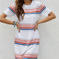 Striped Print Round Neck T-shirt Mini Dress