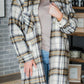 Plus Size Plaid Pocketed Side Slit Shacket