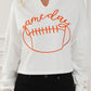 Game Day Lettering Rugby Notched Neck Sweatshirt