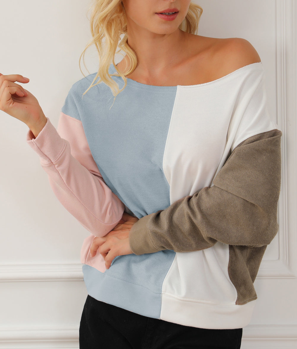 Colorblock Dolman Sleeve Sweatshirt