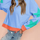 Star Patchwork Exposed Seam Oversized Sweatshirt