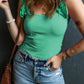 Ruffled Wide Straps Slim Tank Top