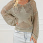 Star Pointelle Knit Baggy Sweater