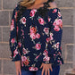 Plus Size Crochet Detail Cold shoulder Floral Blouse