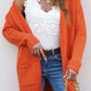 Plain Dual Pockets Open Front Cardigan