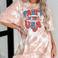 PARTY IN THE USA Graphic Tie Dye Distressed Tee