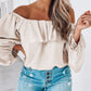 Ruffle Overlay Puff Sleeve Blouse