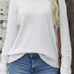 Round Neck Drop Shoulder Textured Knit Top