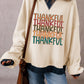 THANKFUL Graphic Colorblock Edge Oversized Thanksgiving Sweatshirt