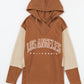 LOS ANGELES Colorblock Textured Knit Patchwork Hoodie