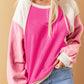 Colorblock Long Sleeve Pullover Fleece Sweatshirt
